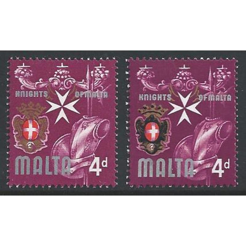 1965 4d Knights of Malta MISSING BLACK. SG 336c. UM