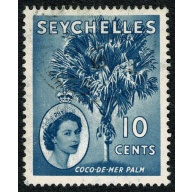 Seychelles. 1954-61 10c blue. Fine Used single. SG 176ab