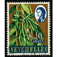 Seychelles. 1962-68  10c "Vanilla vine". Fine Used single. SG 197