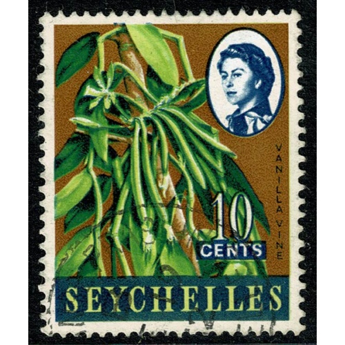Seychelles. 1962-68  10c "Vanilla vine". Fine Used single. SG 197