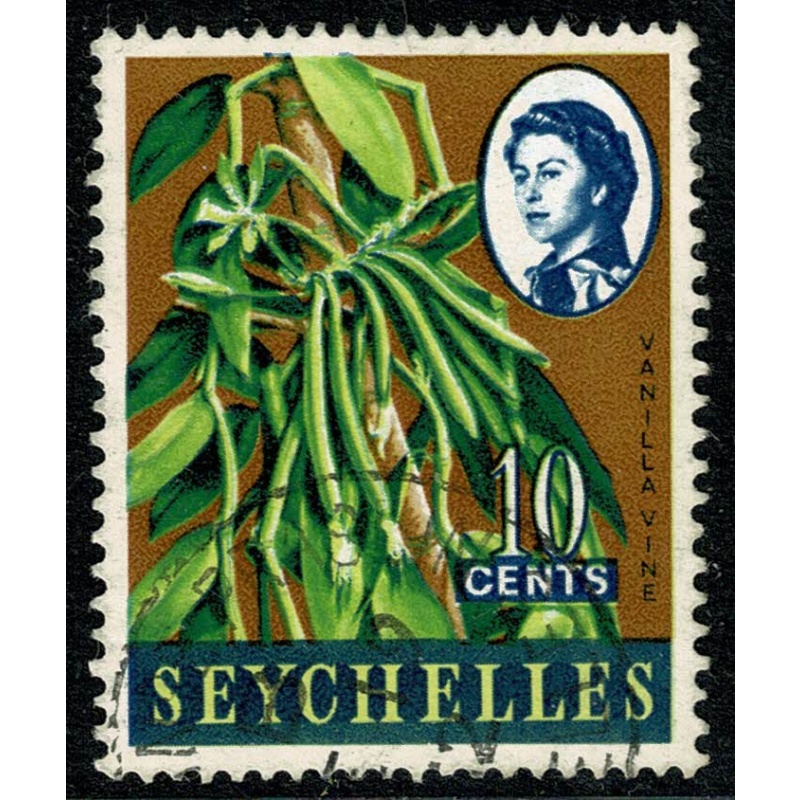 Seychelles. 1962-68  10c "Vanilla vine". Fine Used single. SG 197