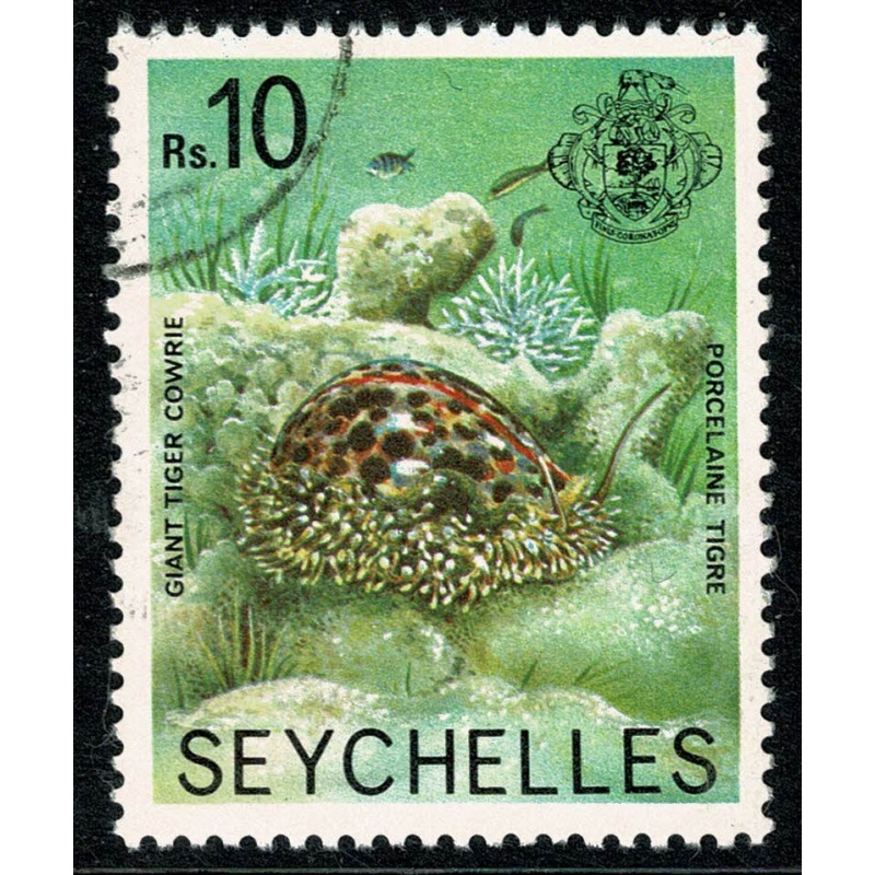 Seychelles. 1977-84 (No Imprint). 10r "Tiger Cowrie". Fine Used single. SG 417A