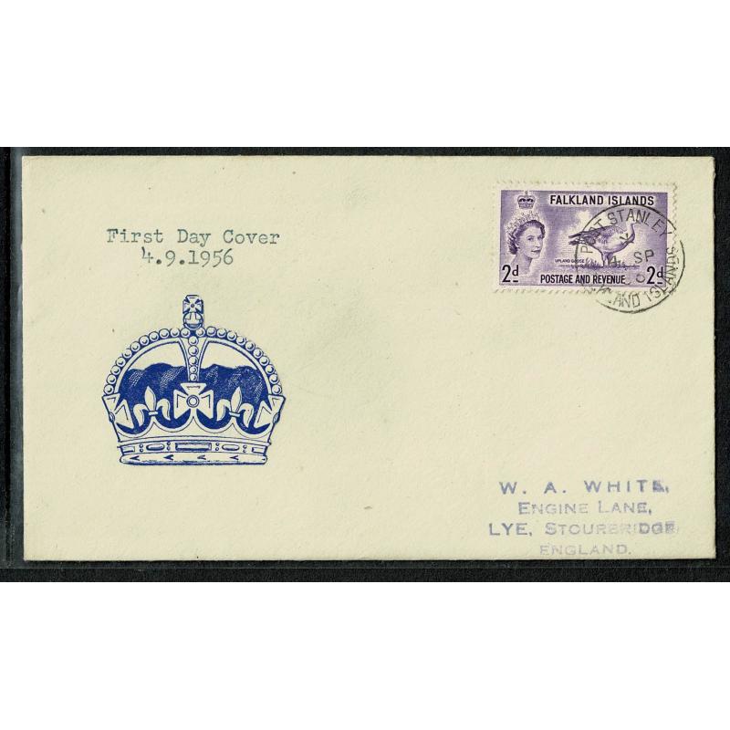 Falkland Islands 1955-57. Set Used on 4 First Day Covers SG187-192