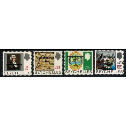 Seychelles. 1976 set of 9 values surcharged  "Independence 1976" T 99. SG 374-382. Unmounted Mint.