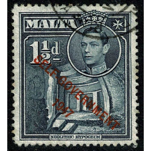 Malta. 1948-53 New Constitution. 1½d blue-black. Fine Used. SG 237