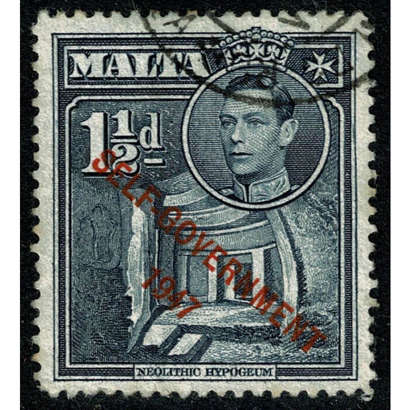 Malta. 1948-53 New Constitution. 1½d blue-black. Fine Used. SG 237