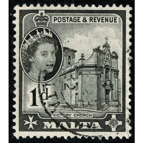 Malta. 1956-58. 1d black. Fine Used. SG 268