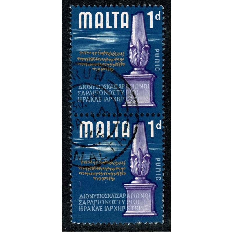 Malta. 1965-70. 1d "Punic Era" Fine Used pair . SG 331