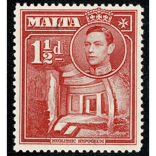 Malta. 1938-43. 1½d scarlet. Unmounted Mint. SG 220