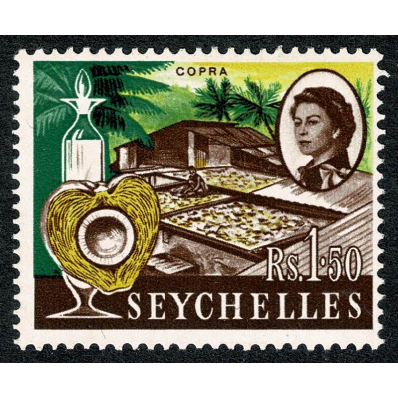 Seychelles. 1962-68 1r.50 "Copra". Unmounted Mint single. SG 208