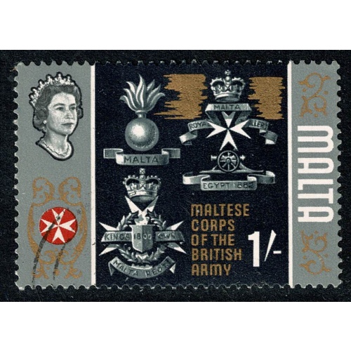 Malta. 1965-70. 1/- "Maltese Corps of the British Army" Fine Used. SG 340