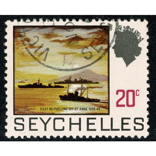 Seychelles. 1969-75 (Whiter Paper). 20c "Fleet refueling off St Anne". Fine Used SG 265a