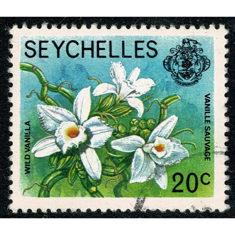 Seychelles. 1977-84 (No Imprint). 20c "Wild Vanilla Orchid". Fine Used single. SG 407A