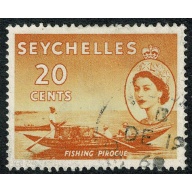 Seychelles. 1954-61 20c orange-yellow. Fine Used single. SG 179