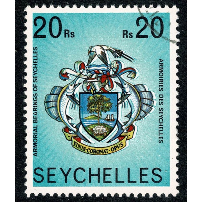 Seychelles. 1977-84 (No Imprint). 20r "Coat of Arms". Fine Used single. SG 419A