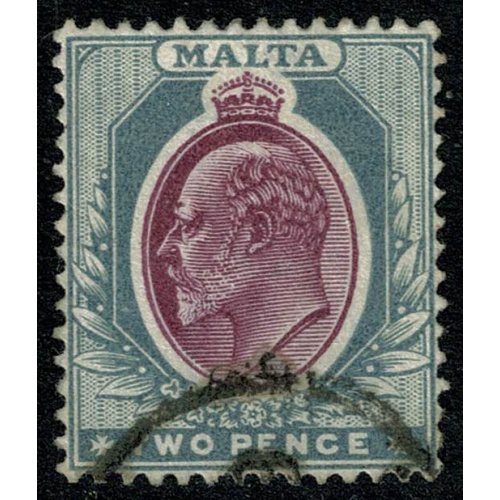 Malta. 1903-04. 2d purple & grey. Fine Used single. SG 40