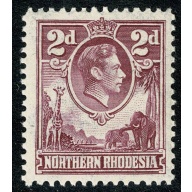 Northern Rhodesia. 1938-52  2d purple. Unmounted Mint. SG 33