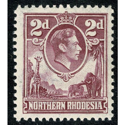 Northern Rhodesia. 1938-52  2d purple. Unmounted Mint. SG 33