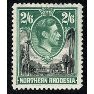 Northern Rhodesia. 1938-52  2/6 black & green. Lightly Mounted Mint. SG 41