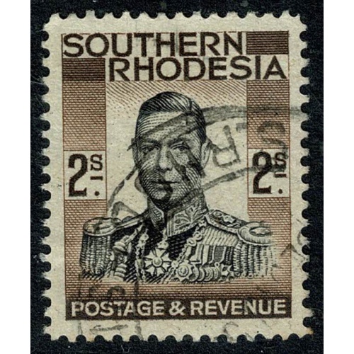 Southern Rhodesia. 1937  2/- black & brown. Fine Used. SG 50