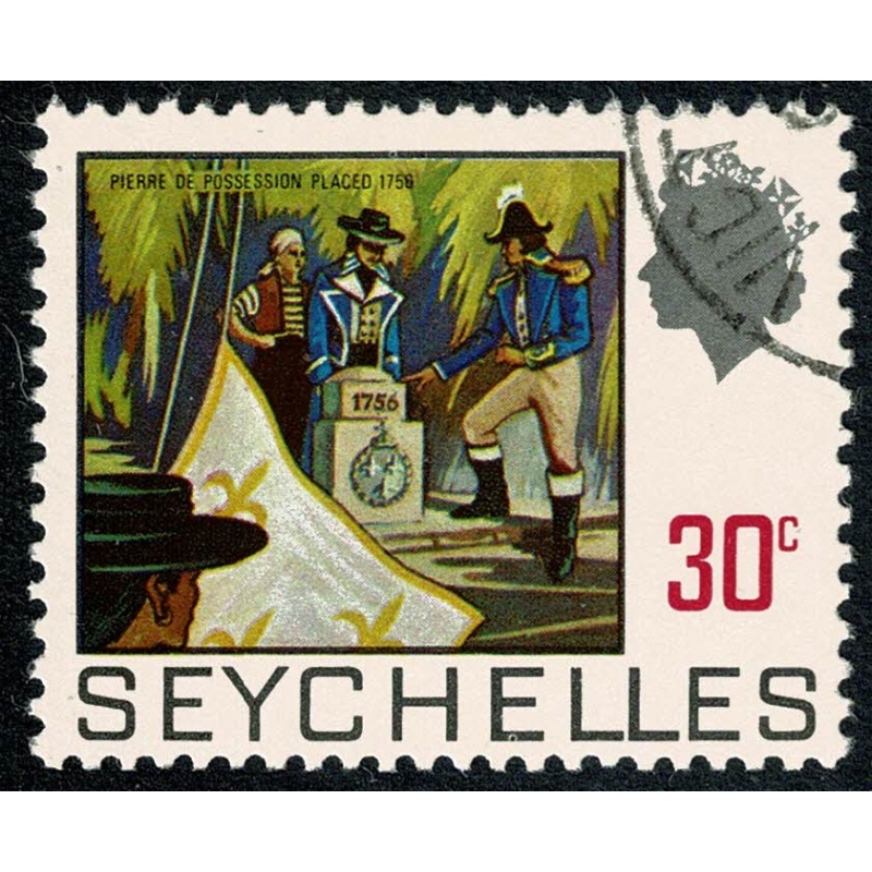 Seychelles. 1969-75 (Toned Paper). 30c "Laying Stone of Possession".Fine Used. SG 267