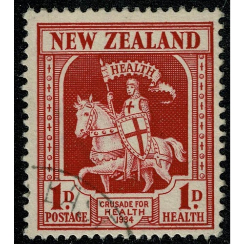 New Zealand. 1934 Health Stamp. 1d + 1d "Crusader". Fine Used. SG 555