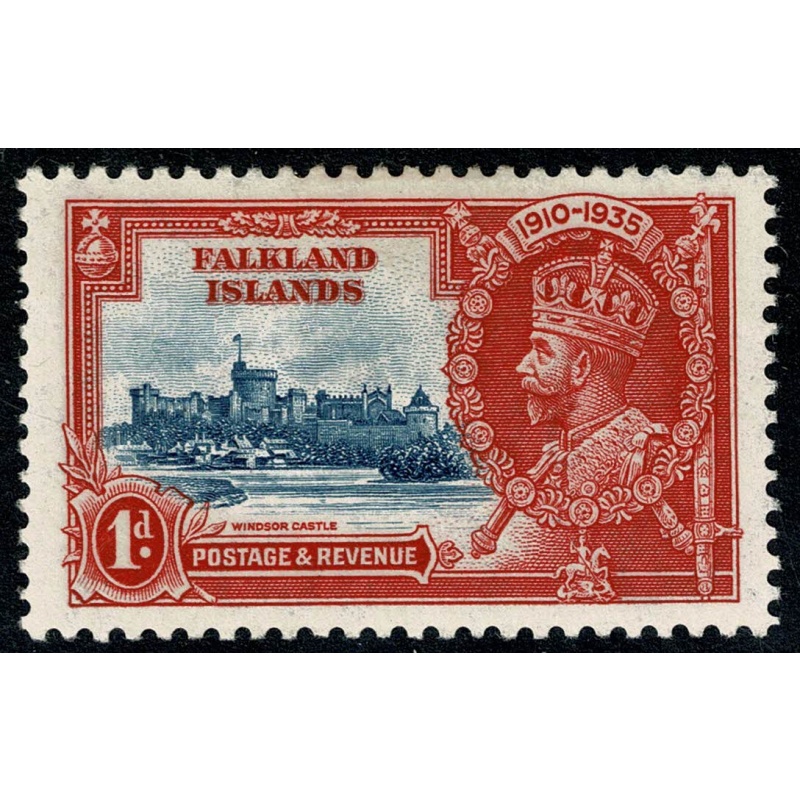 Falkland Islands. 1935 Silver Jubilee 1d.deep blue and scarlet. SG 139. Mounted Mint.