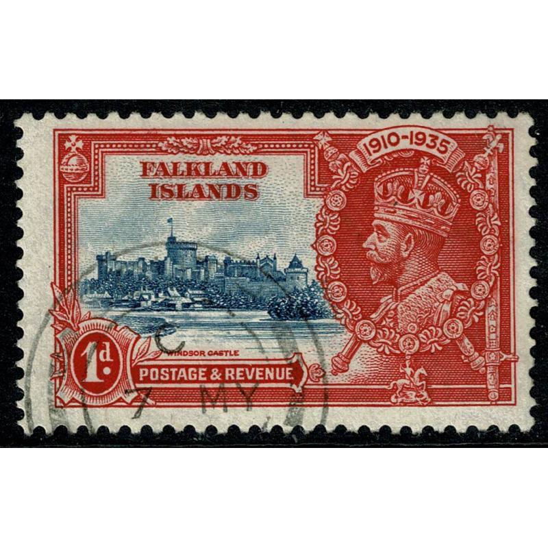 Falkland Islands.1935 Silver Jubilee 1d.deep blue and scarlet. SG 139. Fine Used