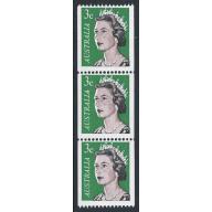 1966 3c coil issue. "white spot to right of last A" variety. SG 404 var. UM