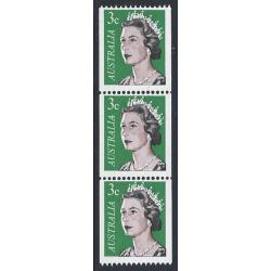 1966 3c coil issue. "white spot to right of last A" variety. SG 404 var. UM