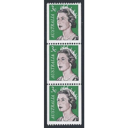 1966 3c coil issue. "white spot to right of last A" variety. SG 404 var. UM