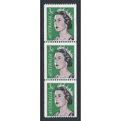 1966 3c coil issue. "retouch to right of L" variety. SG 404 var. UM