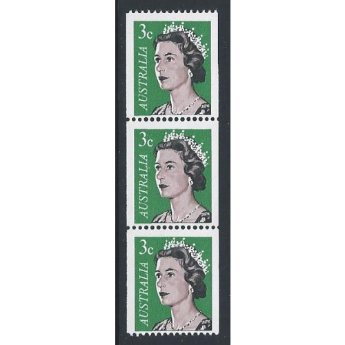 1966 3c coil issue. "retouch to right of L" variety. SG 404 var. UM
