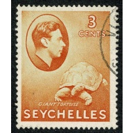 Seychelles. 1938-49  3c orange. Fine Used single. SG 136a