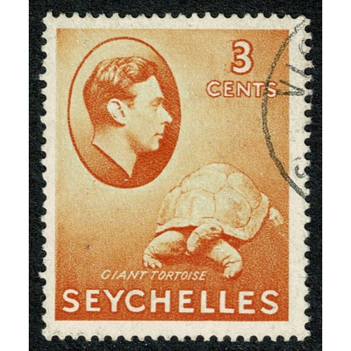 Seychelles. 1938-49  3c orange. Fine Used single. SG 136a
