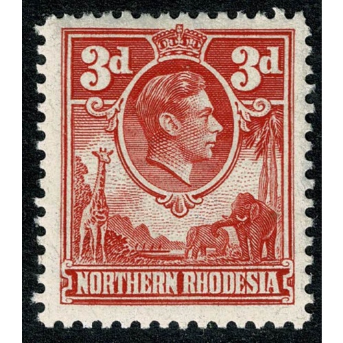 Northern Rhodesia. 1938-52  3d scarlet. Unmounted Mint. SG 35