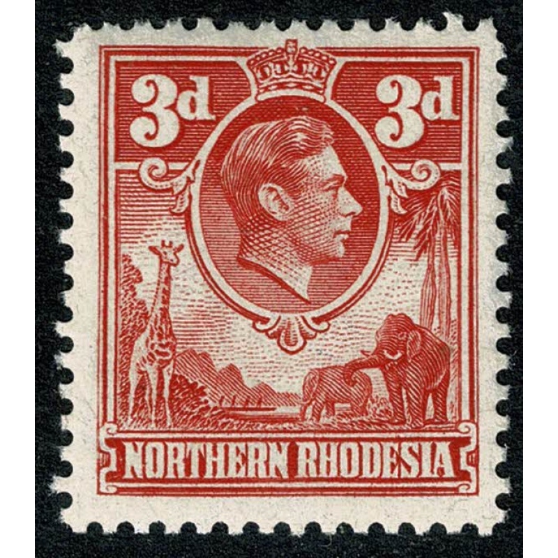 Northern Rhodesia. 1938-52  3d scarlet. Unmounted Mint. SG 35