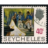 Seychelles. 1969-75 (Whiter Paper). 40c "Laying Stone of Possession". Fine Used SG 268a