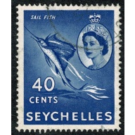 Seychelles. 1954-61 40c ultramarine. Fine Used single. SG 181