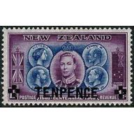 1940 Proclamation of British Sovereignty.1½d light blue & mauve. Surcharge TENPENCE SG 662