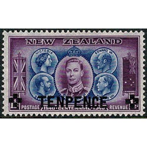 1940 Proclamation of British Sovereignty.1½d light blue & mauve. Surcharge TENPENCE SG 662