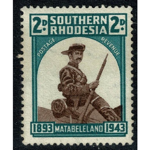 Southern Rhodesia. 1943 50th Anniv. Occupation of Matabeleland 2d. Unmounted Mint. SG 61
