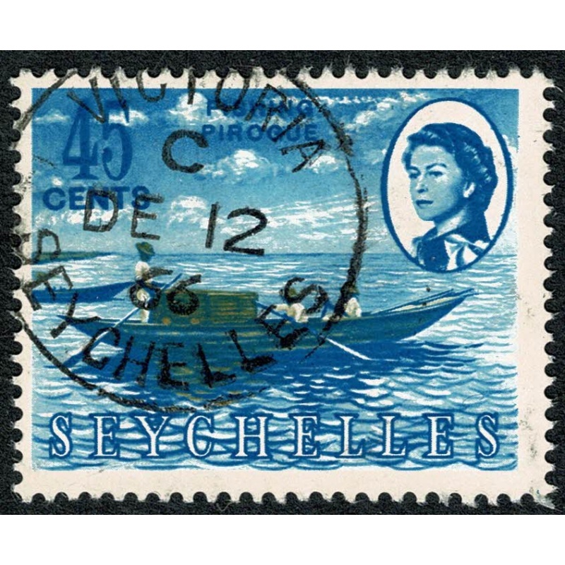 Seychelles. 1962-68 45c "Fishing Pirogue". Fine Used single. SG 203