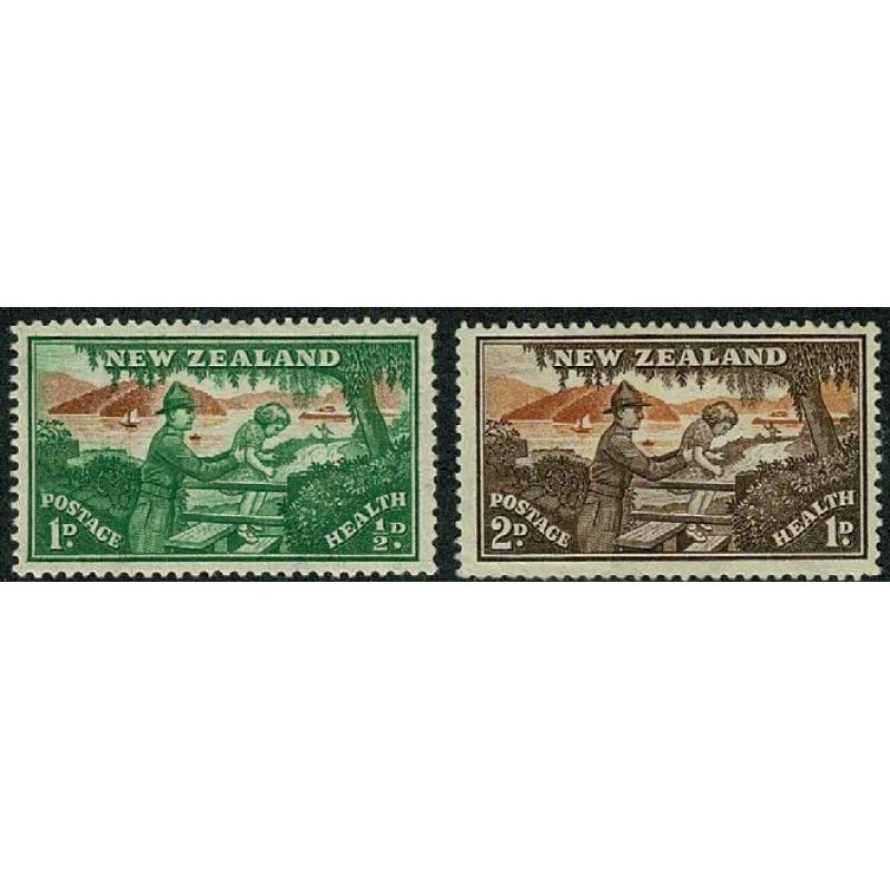 1946 Health Stamps "soldier & child". SG 678-679