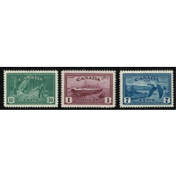 Canada. 1946 Peace Re-conversion. Set of 7 values. SG 401-407. Mounted Mint
