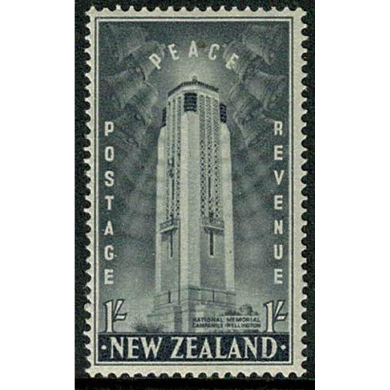 1946 Peace Issue. 1/- grey- black. SG 677. MM