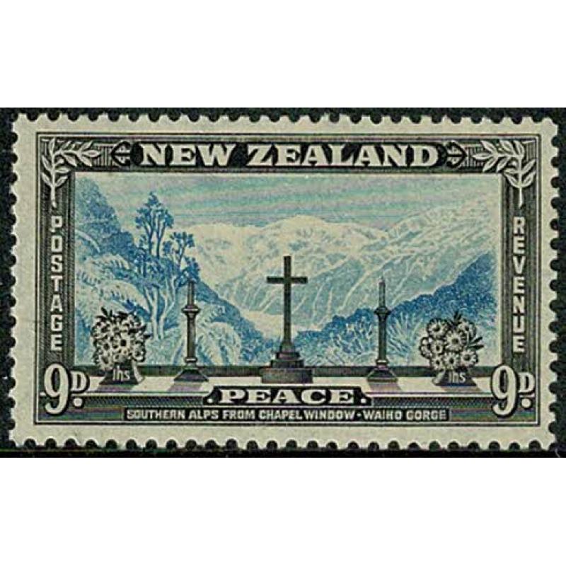 1946 Peace Issue. 9d blue & black. SG 676. MM