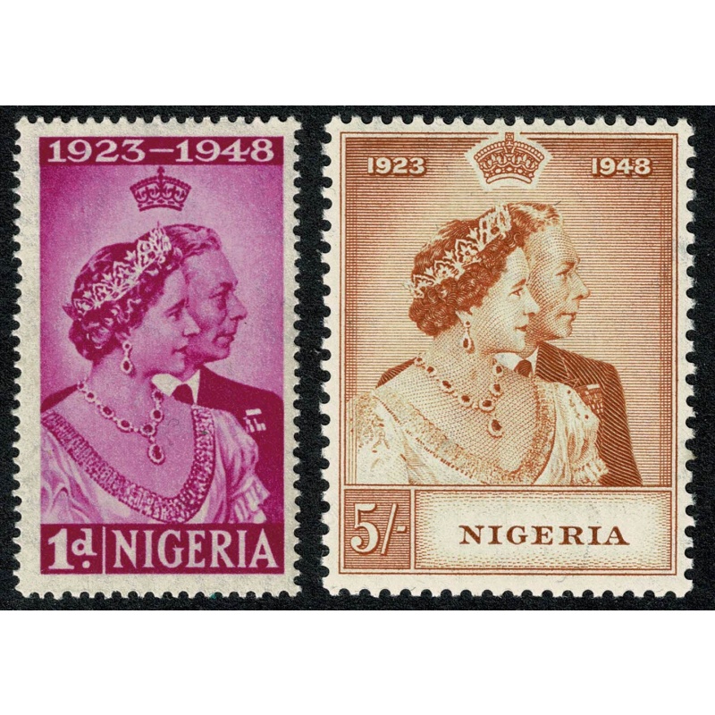 Nigeria. 1948 Royal Silver Wedding. Set of 2 values Mounted Mint. SG 62-63