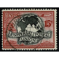 Ceylon. 1949 75th Anniversary of UPU 15c. Fine Used single. SG 411