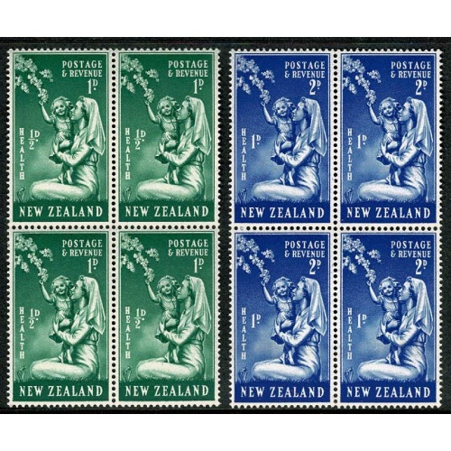 1949 Health Stamps "nurse & child". SG 698-699. Blocks of 4.